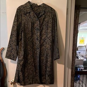 Elegant Black and Gold Paisley Coat
